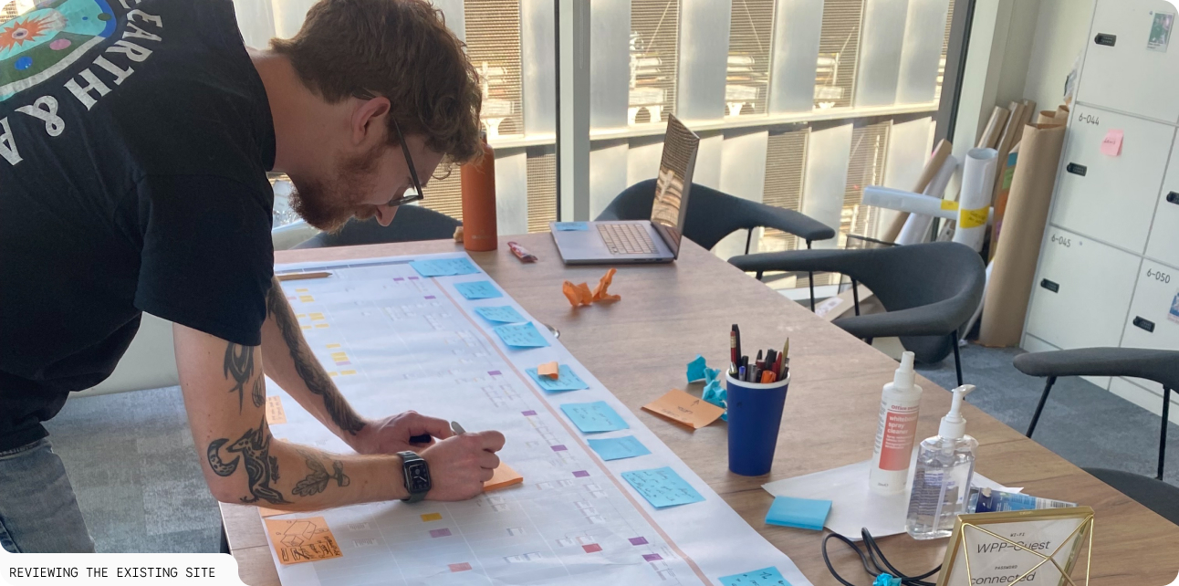 Physical mapping session reviewing the existing Certas Energy customer journey