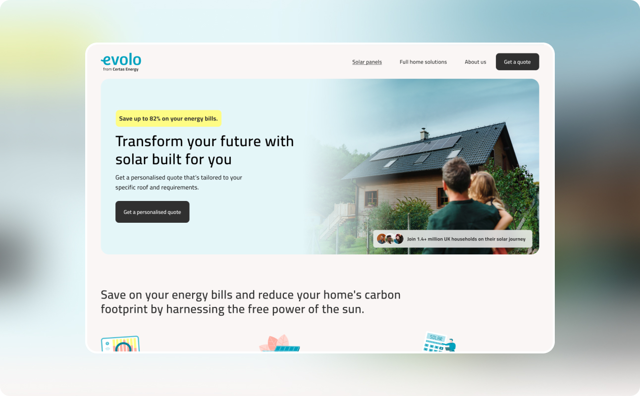 Evolo homepage design