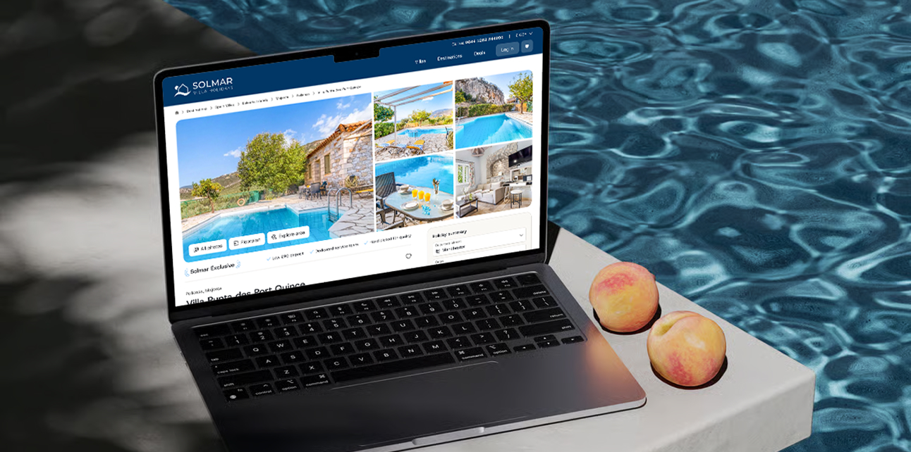Solmar Villas website shown on a laptop